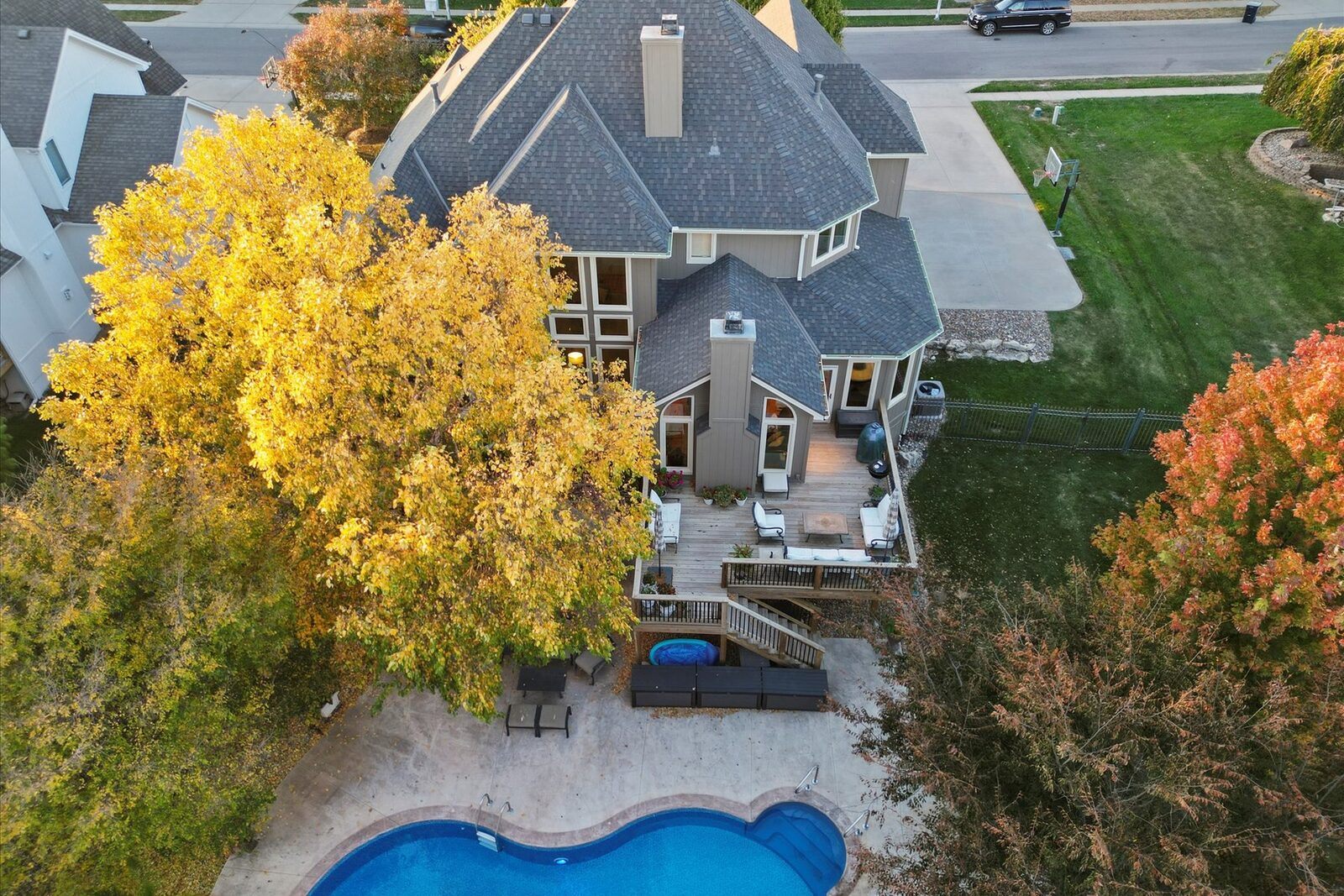 Resort-Style Pool Aerial