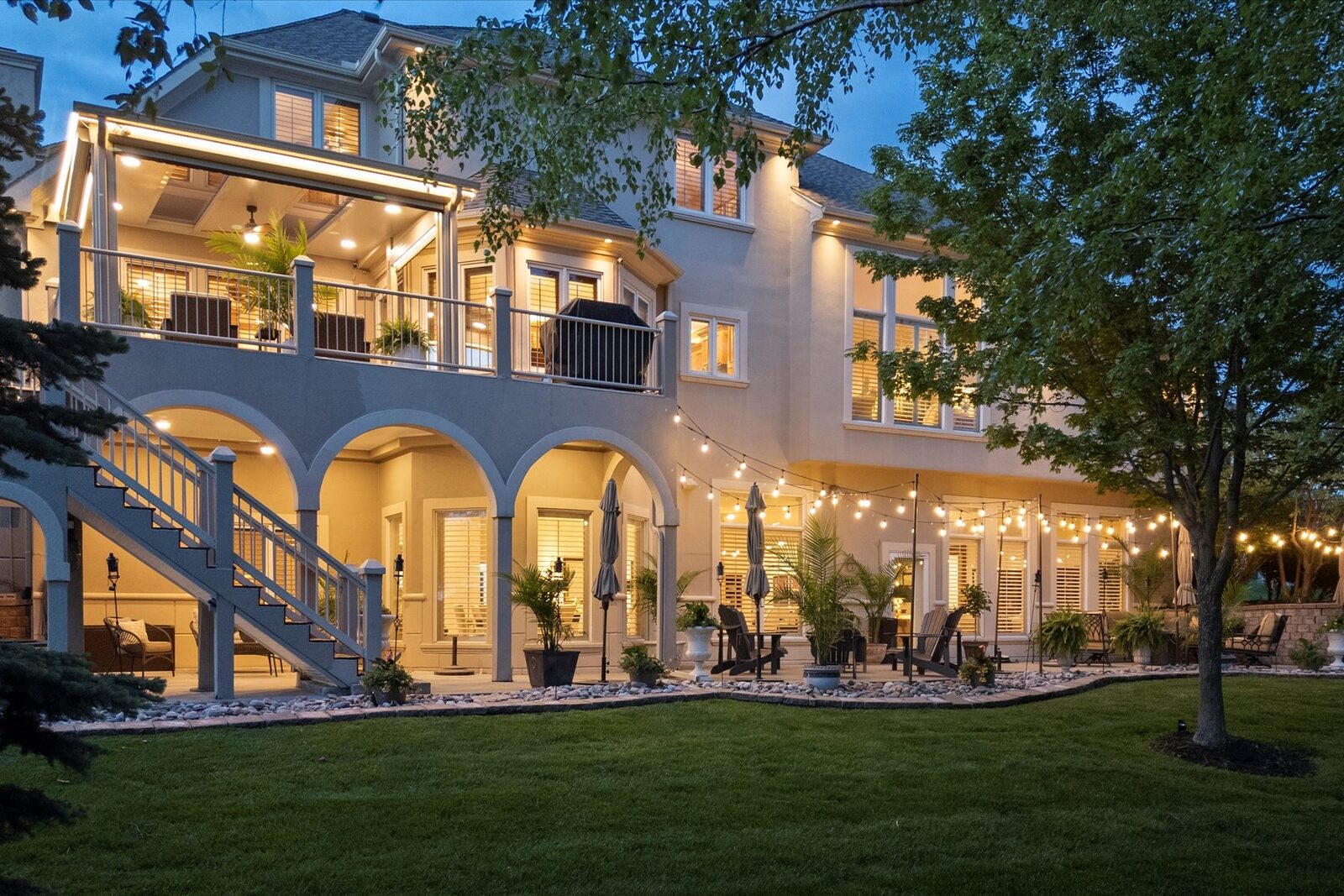 Lakeside Estate at Dusk